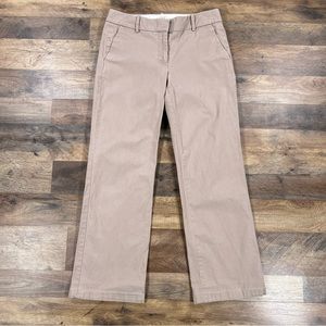 J Crew Women’s Pants 4S Beige Khaki Stretch Chino Flat Front Straight Leg